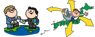 貿易をするイラスト