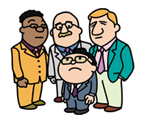 外国人に囲まれるイラスト